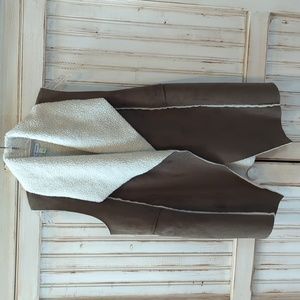 Chocolate Brown,faux fur and Sherpa lined vest. Susina. Small